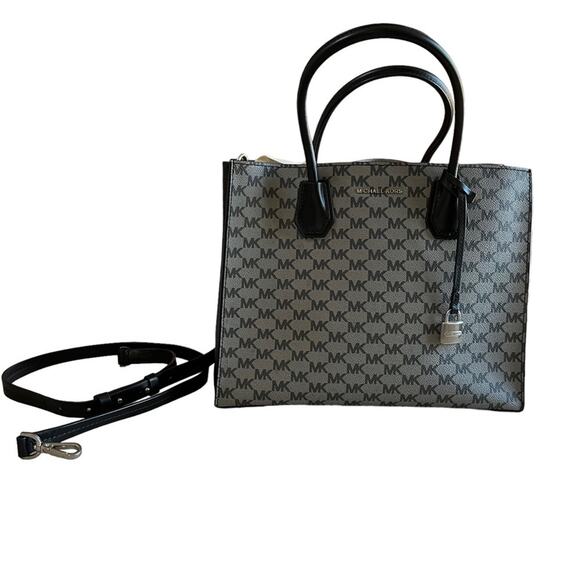 Michael Kors Mercer Heritage Signature Convertible Tote Handbag New Without Tags - Picture 2 of 12